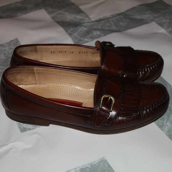 Cole Haan Other - Cole Haan Brown Fringe Buckle Loafers 10